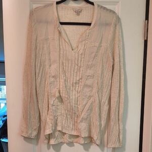Lucky Brand Cream Textured Blouse